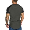 image:imageCOOFANDY Mens Muscle TShirt Pleated Raglan Sleeve Bodybuilding Gym Tee Short Sleeve Fashion Workout Shirts Hipster ShirtPattern3 Grey  Black