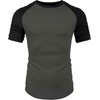 image:imageCOOFANDY Mens Muscle TShirt Pleated Raglan Sleeve Bodybuilding Gym Tee Short Sleeve Fashion Workout Shirts Hipster ShirtPattern3 Grey  Black