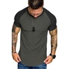 image:imageCOOFANDY Mens Muscle TShirt Pleated Raglan Sleeve Bodybuilding Gym Tee Short Sleeve Fashion Workout Shirts Hipster ShirtPattern3 Grey  Black