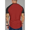 image:imageCOOFANDY Mens Muscle TShirt Pleated Raglan Sleeve Bodybuilding Gym Tee Short Sleeve Fashion Workout Shirts Hipster ShirtPattern9 Red  Black