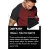 image:imageCOOFANDY Mens Muscle TShirt Pleated Raglan Sleeve Bodybuilding Gym Tee Short Sleeve Fashion Workout Shirts Hipster ShirtPattern9 Red  Black