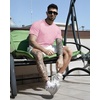 image:imageCOOFANDY Mens Muscle TShirt Pleated Raglan Sleeve Bodybuilding Gym Tee Short Sleeve Fashion Workout Shirts Hipster ShirtPink