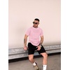 image:imageCOOFANDY Mens Muscle TShirt Pleated Raglan Sleeve Bodybuilding Gym Tee Short Sleeve Fashion Workout Shirts Hipster ShirtPink