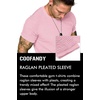 image:imageCOOFANDY Mens Muscle TShirt Pleated Raglan Sleeve Bodybuilding Gym Tee Short Sleeve Fashion Workout Shirts Hipster ShirtPink