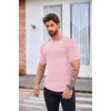image:imageCOOFANDY Mens Muscle TShirt Pleated Raglan Sleeve Bodybuilding Gym Tee Short Sleeve Fashion Workout Shirts Hipster ShirtPink