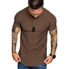 image:imageCOOFANDY Mens Muscle TShirt Pleated Raglan Sleeve Bodybuilding Gym Tee Short Sleeve Fashion Workout Shirts Hipster ShirtType1  Brown