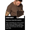 image:imageCOOFANDY Mens Muscle TShirt Pleated Raglan Sleeve Bodybuilding Gym Tee Short Sleeve Fashion Workout Shirts Hipster ShirtType1  Brown