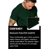 image:imageCOOFANDY Mens Muscle TShirt Pleated Raglan Sleeve Bodybuilding Gym Tee Short Sleeve Fashion Workout Shirts Hipster ShirtType1  Dark Green