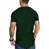 image:imageCOOFANDY Mens Muscle TShirt Pleated Raglan Sleeve Bodybuilding Gym Tee Short Sleeve Fashion Workout Shirts Hipster ShirtType1  Dark Green