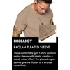 image:imageCOOFANDY Mens Muscle TShirt Pleated Raglan Sleeve Bodybuilding Gym Tee Short Sleeve Fashion Workout Shirts Hipster ShirtType1  Khaki