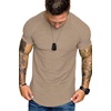 image:imageCOOFANDY Mens Muscle TShirt Pleated Raglan Sleeve Bodybuilding Gym Tee Short Sleeve Fashion Workout Shirts Hipster ShirtType1  Khaki