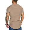 image:imageCOOFANDY Mens Muscle TShirt Pleated Raglan Sleeve Bodybuilding Gym Tee Short Sleeve Fashion Workout Shirts Hipster ShirtType1  Khaki