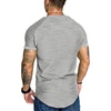 image:imageCOOFANDY Mens Muscle TShirt Pleated Raglan Sleeve Bodybuilding Gym Tee Short Sleeve Fashion Workout Shirts Hipster ShirtType1  Light Grey