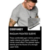 image:imageCOOFANDY Mens Muscle TShirt Pleated Raglan Sleeve Bodybuilding Gym Tee Short Sleeve Fashion Workout Shirts Hipster ShirtType1  Light Grey