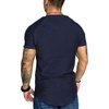 image:imageCOOFANDY Mens Muscle TShirt Pleated Raglan Sleeve Bodybuilding Gym Tee Short Sleeve Fashion Workout Shirts Hipster ShirtType1  Navy Blue