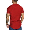 image:imageCOOFANDY Mens Muscle TShirt Pleated Raglan Sleeve Bodybuilding Gym Tee Short Sleeve Fashion Workout Shirts Hipster ShirtType1  Ponceau