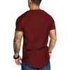 image:imageCOOFANDY Mens Muscle TShirt Pleated Raglan Sleeve Bodybuilding Gym Tee Short Sleeve Fashion Workout Shirts Hipster ShirtType1  Wine Red