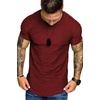 image:imageCOOFANDY Mens Muscle TShirt Pleated Raglan Sleeve Bodybuilding Gym Tee Short Sleeve Fashion Workout Shirts Hipster ShirtType1  Wine Red