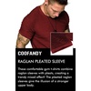 image:imageCOOFANDY Mens Muscle TShirt Pleated Raglan Sleeve Bodybuilding Gym Tee Short Sleeve Fashion Workout Shirts Hipster ShirtType1  Wine Red