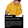 image:imageCOOFANDY Mens Muscle TShirt Pleated Raglan Sleeve Bodybuilding Gym Tee Short Sleeve Fashion Workout Shirts Hipster ShirtType1  Yellow