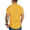 image:imageCOOFANDY Mens Muscle TShirt Pleated Raglan Sleeve Bodybuilding Gym Tee Short Sleeve Fashion Workout Shirts Hipster ShirtType1  Yellow