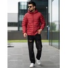 image:imageCOOFANDY Mens Packable Puffer Jacket Lightweight Hooded Insulated Winter Coat Windproof Zipper Down JacketRed