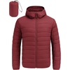 image:imageCOOFANDY Mens Packable Puffer Jacket Lightweight Hooded Insulated Winter Coat Windproof Zipper Down JacketRed