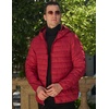 image:imageCOOFANDY Mens Packable Puffer Jacket Lightweight Hooded Insulated Winter Coat Windproof Zipper Down JacketRed