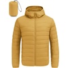image:imageCOOFANDY Mens Packable Puffer Jacket Lightweight Hooded Insulated Winter Coat Windproof Zipper Down JacketYellow