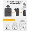 image:imageCOOFANDY Mens Packable Rain Jacket Lightweight Waterproof Raincoat with Hood Outdoor Rain Gear Travel Hiking CyclingDark Grey
