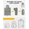 image:imageCOOFANDY Mens Packable Rain Jacket Lightweight Waterproof Raincoat with Hood Outdoor Rain Gear Travel Hiking CyclingGrey