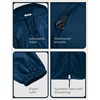 image:imageCOOFANDY Mens Packable Rain Jacket Lightweight Waterproof Raincoat with Hood Outdoor Rain Gear Travel Hiking CyclingNavy Blue