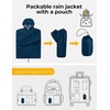 image:imageCOOFANDY Mens Packable Rain Jacket Lightweight Waterproof Raincoat with Hood Outdoor Rain Gear Travel Hiking CyclingNavy Blue