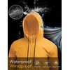 image:imageCOOFANDY Mens Packable Rain Jacket Lightweight Waterproof Raincoat with Hood Outdoor Rain Gear Travel Hiking CyclingOrange Yellow