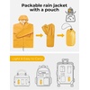 image:imageCOOFANDY Mens Packable Rain Jacket Lightweight Waterproof Raincoat with Hood Outdoor Rain Gear Travel Hiking CyclingOrange Yellow