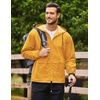 image:imageCOOFANDY Mens Packable Rain Jacket Lightweight Waterproof Raincoat with Hood Outdoor Rain Gear Travel Hiking CyclingOrange Yellow