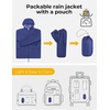 image:imageCOOFANDY Mens Packable Rain Jacket Lightweight Waterproof Raincoat with Hood Outdoor Rain Gear Travel Hiking CyclingRoyal Blue
