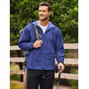 image:imageCOOFANDY Mens Packable Rain Jacket Lightweight Waterproof Raincoat with Hood Outdoor Rain Gear Travel Hiking CyclingRoyal Blue