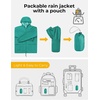 image:imageCOOFANDY Mens Packable Rain Jacket Lightweight Waterproof Raincoat with Hood Outdoor Rain Gear Travel Hiking CyclingTeal