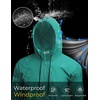 image:imageCOOFANDY Mens Packable Rain Jacket Lightweight Waterproof Raincoat with Hood Outdoor Rain Gear Travel Hiking CyclingTeal
