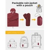 image:imageCOOFANDY Mens Packable Rain Jacket Lightweight Waterproof Raincoat with Hood Outdoor Rain Gear Travel Hiking CyclingWine Red