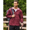 image:imageCOOFANDY Mens Packable Rain Jacket Lightweight Waterproof Raincoat with Hood Outdoor Rain Gear Travel Hiking CyclingWine Red