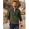 image:imageCOOFANDY Mens Polar Fleece Jacket Lightweight Full Zip Jackets Outdoor Hiking Casual Soft Warm Coat With PocketsArmy Green