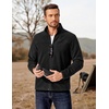 image:imageCOOFANDY Mens Polar Fleece Jacket Lightweight Full Zip Jackets Outdoor Hiking Casual Soft Warm Coat With PocketsBlack
