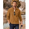 image:imageCOOFANDY Mens Polar Fleece Jacket Lightweight Full Zip Jackets Outdoor Hiking Casual Soft Warm Coat With PocketsLight Brown
