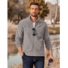 image:imageCOOFANDY Mens Polar Fleece Jacket Lightweight Full Zip Jackets Outdoor Hiking Casual Soft Warm Coat With PocketsLight Grey