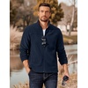 image:imageCOOFANDY Mens Polar Fleece Jacket Lightweight Full Zip Jackets Outdoor Hiking Casual Soft Warm Coat With PocketsNavy Blue