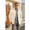 image:imageCOOFANDY Mens Polar Fleece Shacket Long Sleeve Casual Button Down Shirt Jacket with PocketsBeige