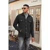 image:imageCOOFANDY Mens Polar Fleece Shacket Long Sleeve Casual Button Down Shirt Jacket with PocketsBlack