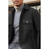 image:imageCOOFANDY Mens Polar Fleece Shacket Long Sleeve Casual Button Down Shirt Jacket with PocketsBlack